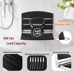Foldable 17.5″ Wall Mounted Shower Seat for Home Care (Black)