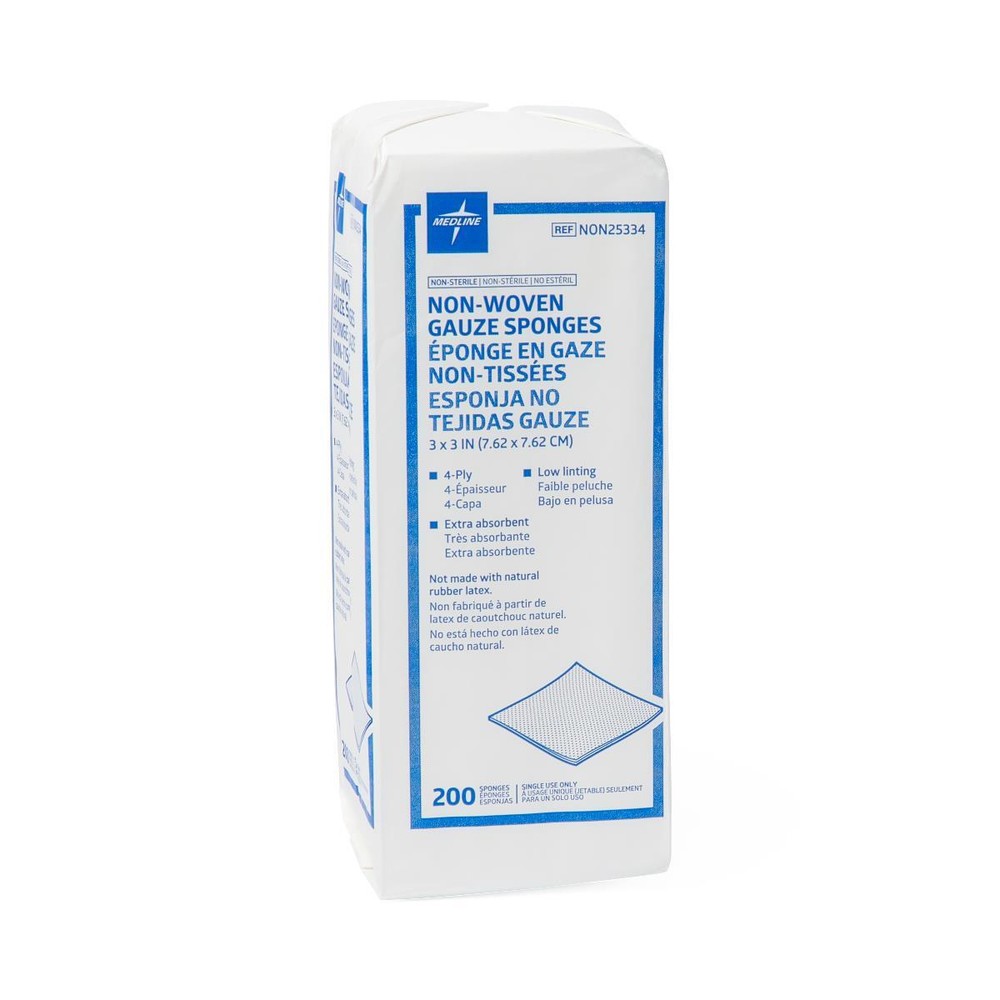 Nonwoven Gauze Sponges byMedline Standard Nonsterile #NON25443 – 2 Bags of 200