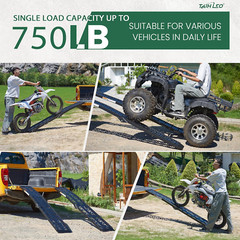 Rampa para motocicleta de 2,3 m (7,5 pies) y 340 kg (750 lb)