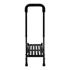 Step Stool with Handle, Adult Ramp with Handrail, Metal Stepping Stool black