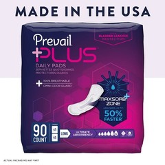 Prevail Plus | Long Length Incontinence Bladder 45 Count (Pack of 2), White