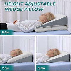 7.5″ Bed Wedge Pillow for Acid Reflux, Snoring, Sleep Apnea