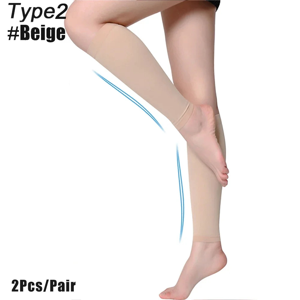 1Pair 15-20mmHg Medical Compression Knee Socks Up to 3XL for Women & Men For Cir