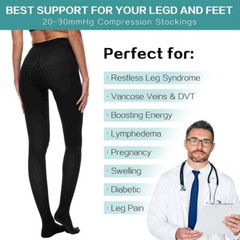 Women Compression Pantyhose Stockings Medical Travel Flight Nurse Edema Varicose