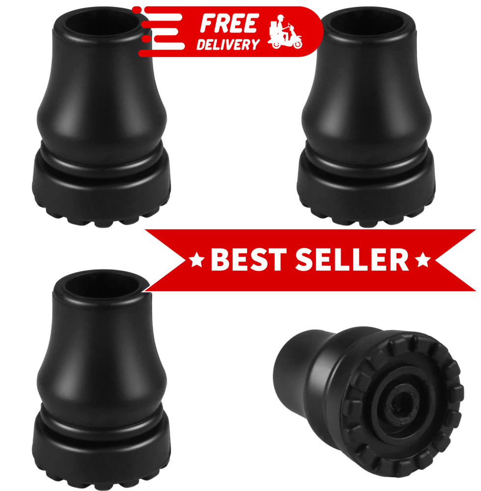 4Pcs Cane Tips 3/4 Inch Heavy Duty Rubber Cane Tips Anti Slip TPR Replacement…