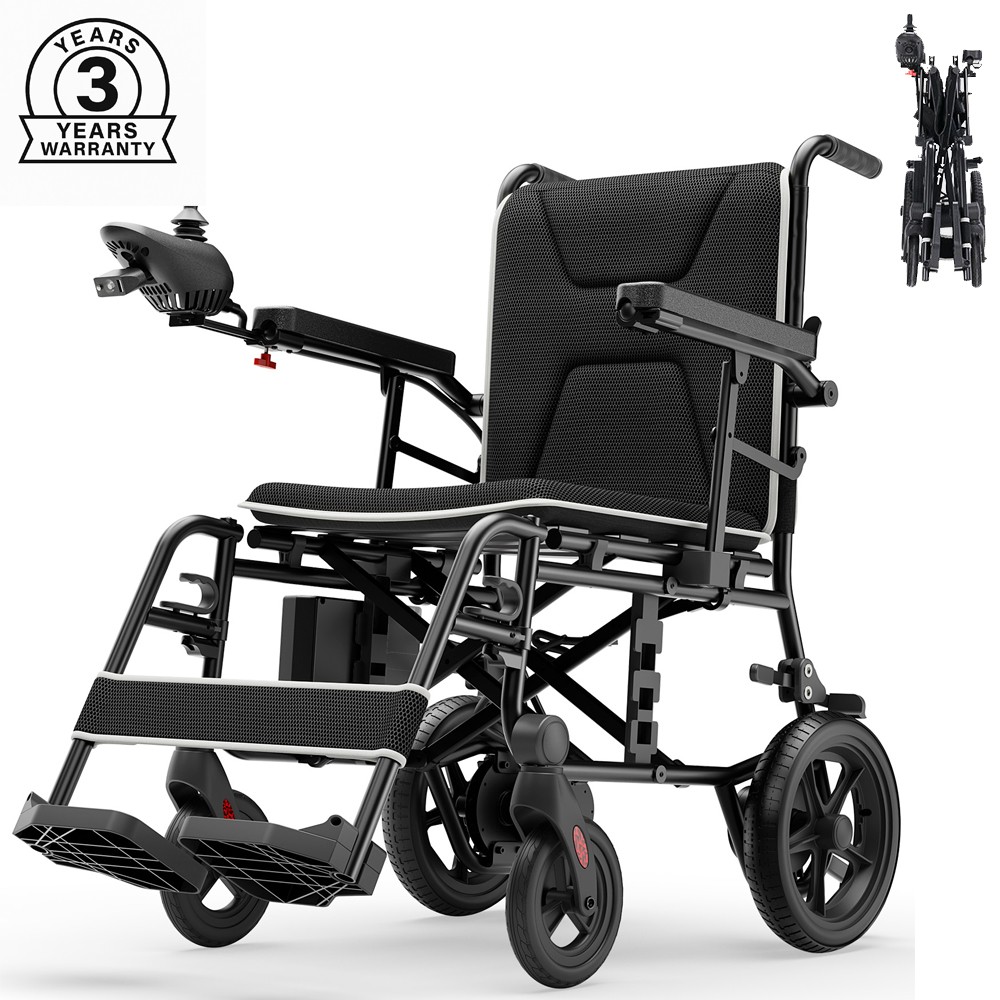 Used Ultra Lightweight Electric Wheelchair 300lb Capacity Foldable for Travel US