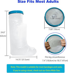 – 100% Waterproof Leg Cast Cover for Showering, Reusable Adult Short Leg Cast…