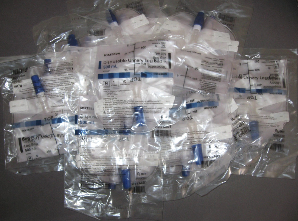 Lot of 8 McKesson Disposable Urinary Drainage Bags (500 ml) NEW SEALED