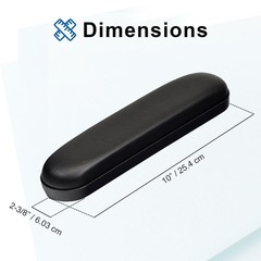 AlveyTech 10″ Desk Length Vinyl Armrest Pads for 1 Pair (Pack of 1), Black