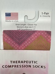 Celeste Stein Therapeutic Compressions Knee Length Women’s Socks -Pink