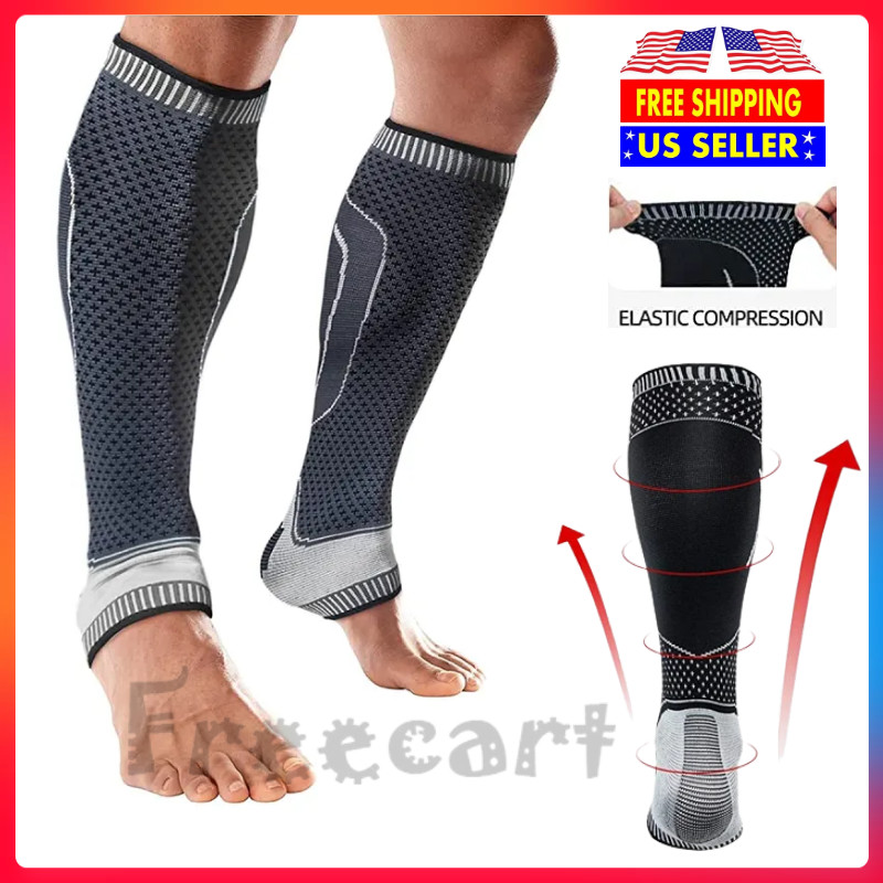 Calf Compression Sleeve Ankle Brace Leg Support Socks Foot Fasciitis Pain Relief