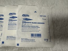 LOT OF 12 CALIBER STERILE COMPOSITE ISLAND DRESSING 4″x4″ REF 4082 DUKAL