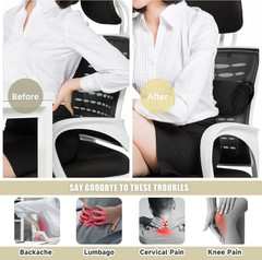 Lumbar Roll Pillow for Lower Back, Lumbar Support Foam Roll Cushion with Pillowc
