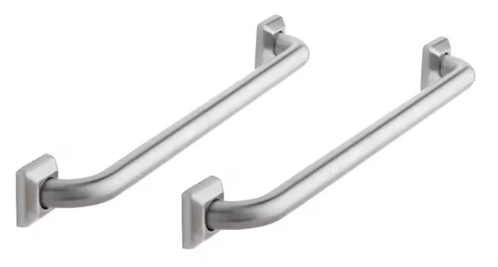 Glacier Bay 24” Concealed Screw Square Escutcheon Shower Tub Grab Bar (2 Pack)