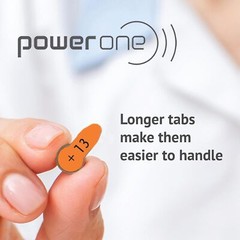 PowerOne 13 Size 13 Hearing aid Batteries Zinc air Mercury free 12-300 Batteries