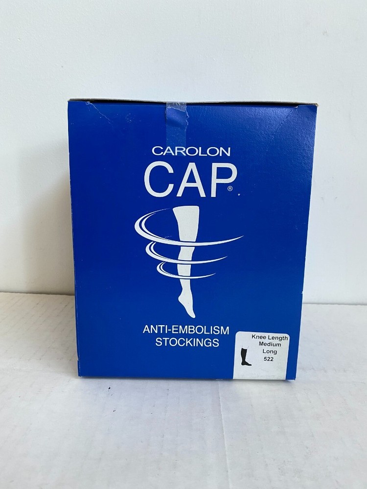 1 Box/10 Carolon CAP 522 Knee Length Medium Long Anti- Embolism Stockings NEW