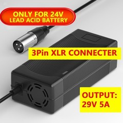 Cargador Batería 24V 5A Silla Ruedas Scooters 3-Pin XLR Pride Jazzy Power Chair