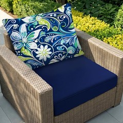 Fabuday Outdoor Chair Cushions Set – 24 x 24 Inch 24 x 24 Inch, Green Floral