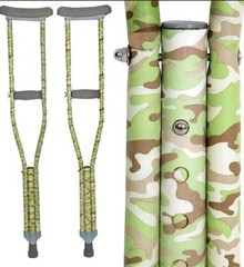 My Crutches Green Camo Print Youth Small Adjustable 3’9”-4’5” Padded Kids Jr