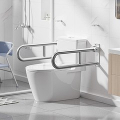 Wall-Mounted Toilet Grab Bar, 304 Stainless Steel Folding Support Rail for Senio