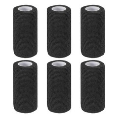 4″ x 177″ 6 Pcs Self Adhesive Bandage Wrap Elastic Self Tape Black