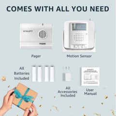 Bed Alarm Caregiver Pager with Wireless Motion Sensor Alarm Indoor Fall Prevent