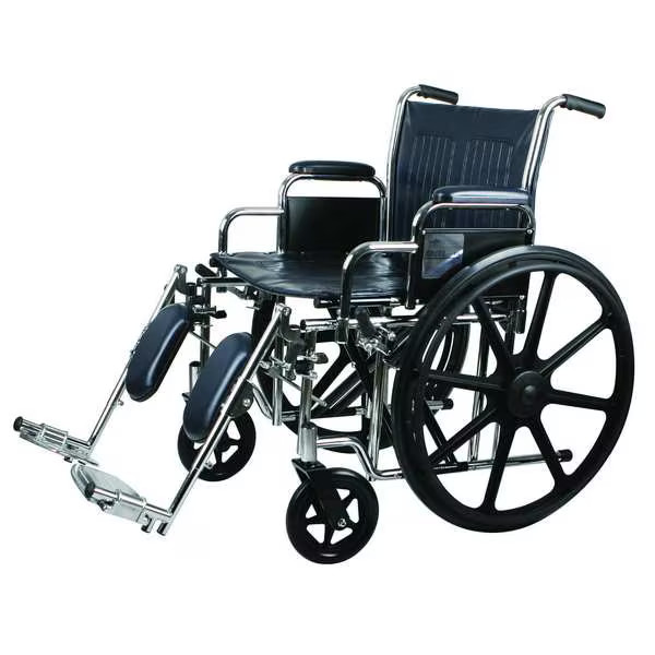 First Voice Wheelchair,500 lb,24 In Seat,Silver/Navy TS-10234 First Voice