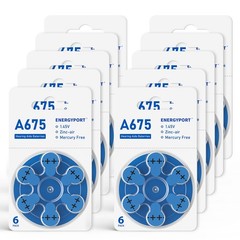 60 Pcs Hearing Aid Batteries Size : 10, 13, 312 or 675 1.45V Zinc-Air Battery