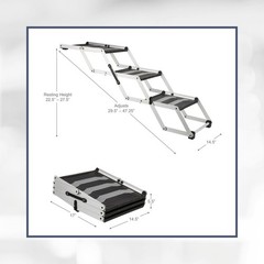Trixie Foldable Aluminum Pet Steps For Dogs Up To 165 Pounds Adjustable From