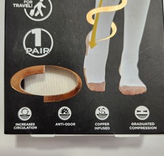 Lot of 2, Copper Fit Energy Compression Socks Size S/M Men 6-9 Women 7-10 READ