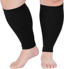 15-20mmHg Plus Size Compression Leg Sleeves for Men & Women – Wide Calf Support