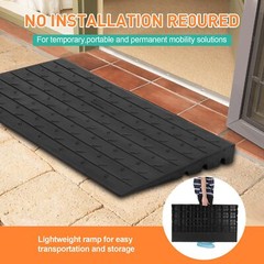 2.5″ Rise Rubber Threshold Ramp Non-Slip Heavy Duty for Doorways Home Steps