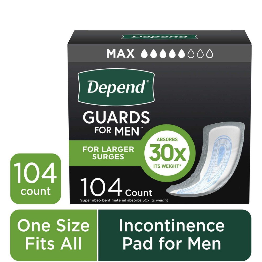 Depend Incontinence Guards/Incontinence Pads fr Men/Bladder Control Pads Maximum