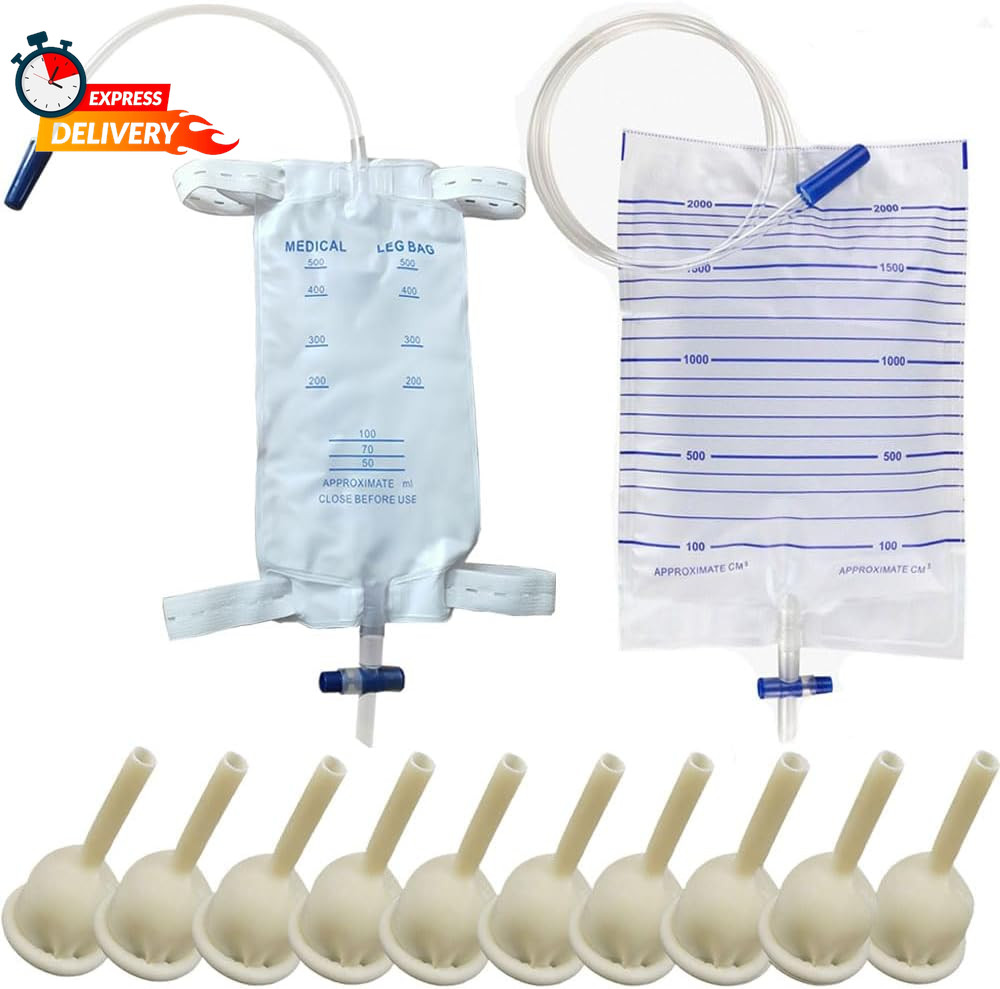 Condom Catheter External self Sealing Set 10pcs Male Condom Catheter 1pcs 500ml