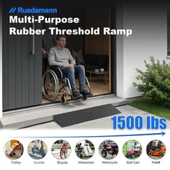 Ruedamann 1″ Rise Threshold Ramps for Doorways, Rise, Polaris Pattern