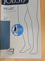 New JOBST Relief Thigh High Closed Toe Dot Band 15-20mmHg (Beige) X-Large