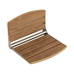 Wall-Mounted Foldable Water-Resistant Shower Seat 400 lb 17.5×15 Teak
