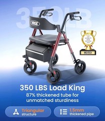 Z21 Rollator Walker – Lightweight, Dual Height Adjustment & Comfortable Backrest