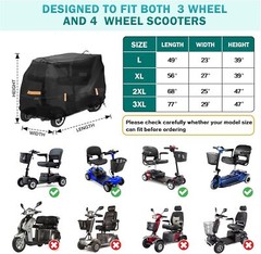 Mobility Scooter Cover 600D All-Weather Protection – 68″x 25″x 47″