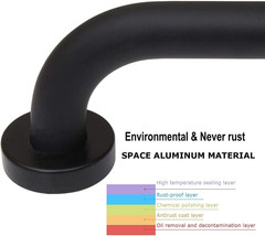 2 Pack 24 Inch Black Shower Grab Bar, Stainless Steel Bathroom Grab Bar Handle,