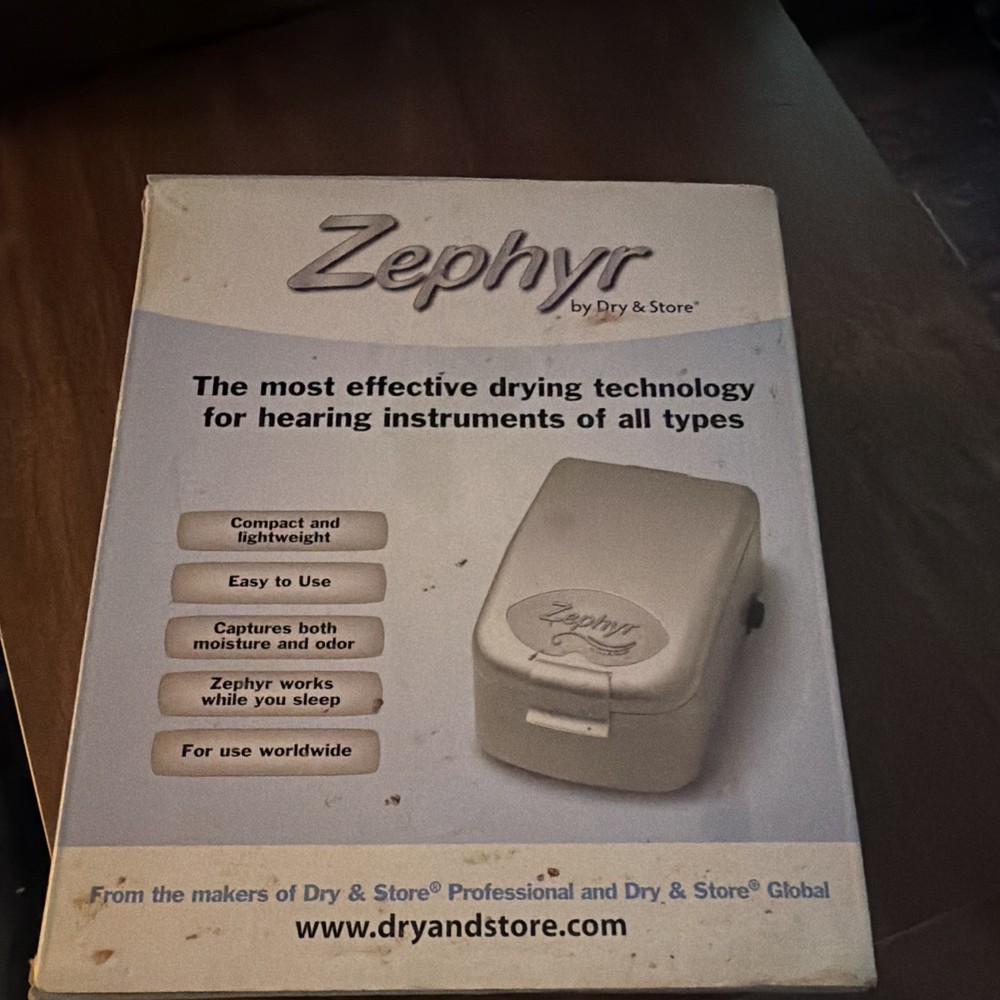 Zephyr by Dry & Store Hearing Aid Dryer White Compact Portable Lightweight