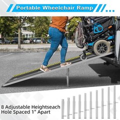 2-10ft Aluminum Multi-Folding Wheelchair Scooter Mobility Ramp Portable Non-Slip