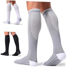 3 Pairs Compression Socks for Women and Men 20 Small-Medium Black+white+grey