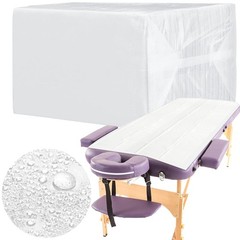 Breling 100 Pcs 31.5 x 71 Inch Disposable Bed Sheets Oil-proof PE Film White