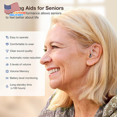 Hearing Aids for Seniors Rechargeable with Noise Cancelling with 5 Levels NEW US