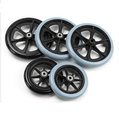 6/8Inch Front Castor Smooth Solid Tire Wheel Wheelchair Replacement Parts