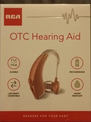 RCA OTC Hearing Aid – Rechargeable – Right or Left Ear, 15-Hour Battery Life 