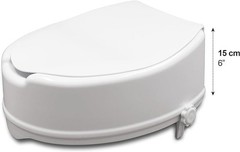 PEPE Mobility Raised Toilet Seat with Lid for Elderly 6″ 6 inches, 6 Inch