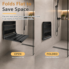 Folding Shower Seat Teak, Bathla Safety Furniture Stainless Steel, Shower Seats