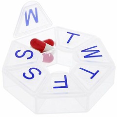 Comfort Axis Heptagon Shape Pill Organizer for Daily Supplements 7 Sides 1 Pack